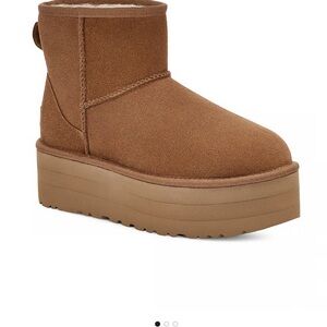 UGG Tan Platform Winter Boots